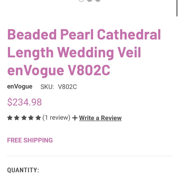 EnVOGUE Beaded Pearl Cathedral Length Wedding Veil - Picture 6 of 11